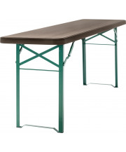 Table pliable résine bois - 8 personnes - 50 cm largeur
