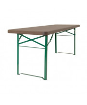 Table pliable résine bois - 8 personnes - 70 cm largeur