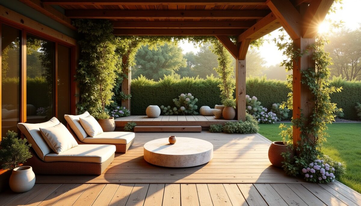 Créer une terrasse ombragée en harmonie avec des matériaux naturels et authentiques Créer une terrasse ombragée en harmonie avec des matériaux naturels et authentiques